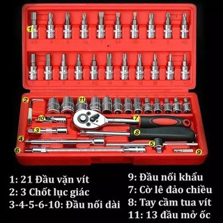 Bộ Dụng Cụ Sửa Chữa 46 Chi Tiết, Dụng Cụ Sửa Chữa Tua Vít Đa Năng Bu Lông Ốc Vít Loại 1 Thiết Kế Đơn Giản Tiện Dụng  NO1