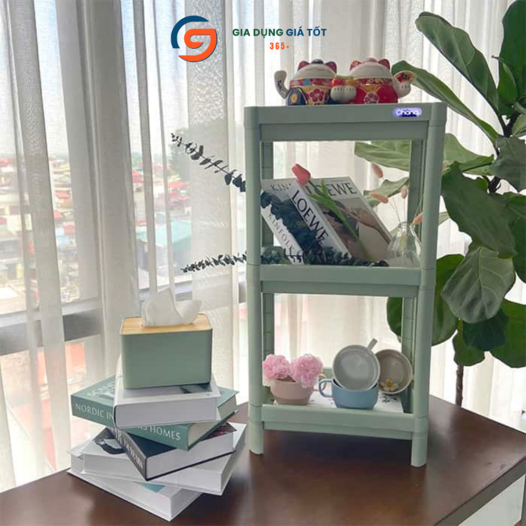 Kệ nhựa 2 tầng/3 tầng Ohana nhỏ gọn - kệ để bàn trang trí, đựng sách, đồ cá nhân, dụng cụ học tập
