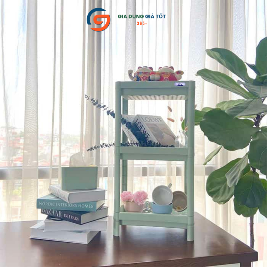Kệ nhựa 2 tầng/3 tầng Ohana nhỏ gọn - kệ để bàn trang trí, đựng sách, đồ cá nhân, dụng cụ học tập