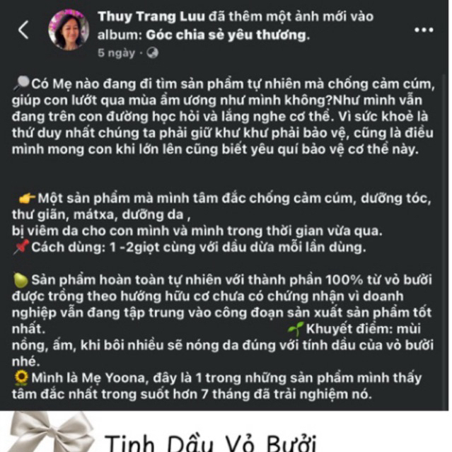 [𝟭𝟬𝗵𝗮buoihuuco] 10 ml Ủ TÓC VỎ BƯỞI - 100% tinh dầu vỏ bưởi hữu cơ siêu đậm đặc giúp Mọc Tóc Nhanh
