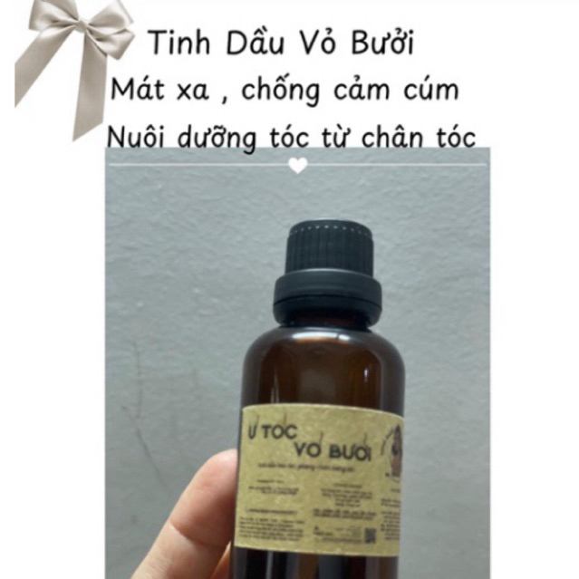 [𝟭𝟬𝗵𝗮buoihuuco] 10 ml Ủ TÓC VỎ BƯỞI - 100% tinh dầu vỏ bưởi hữu cơ siêu đậm đặc giúp Mọc Tóc Nhanh