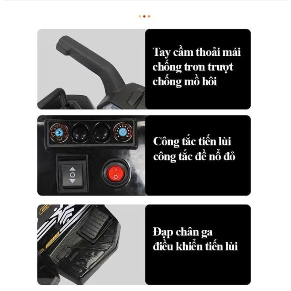 Xe mô tô, xe máy điện trẻ em mã 9199 có bàn đạp chân ga cho bé