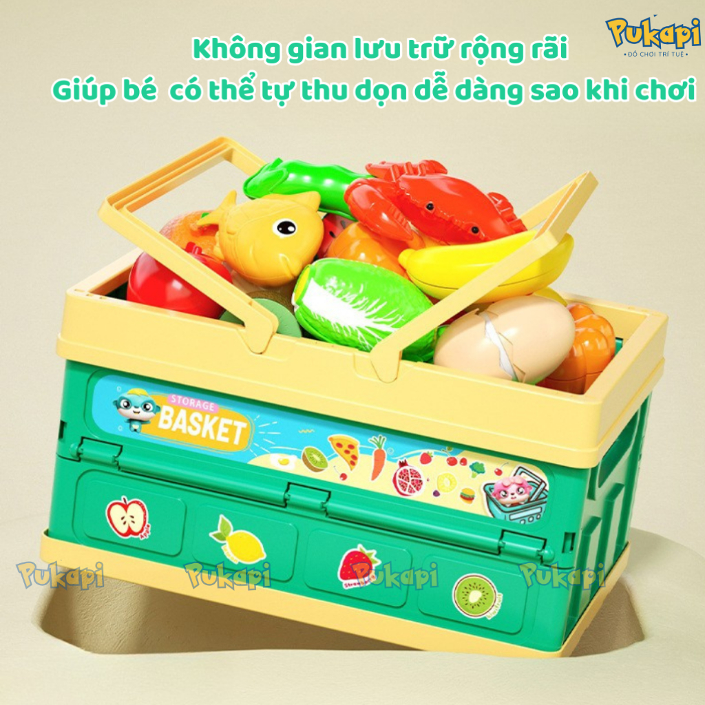 Đồ Chơi Nấu Ăn Đồ Chơi Cho Bé Gái Bộ Nấu Ăn Dụng Cụ Nhà Bếp Cắt Hoa Quả Trái Cây Rau Củ Quả -Đồ Chơi Cho Bé PUKAPI