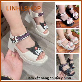 Giày búp bê cho bé gái, Sandal tăng chiều cao cho bé chất da đẹp mền êm mã 114