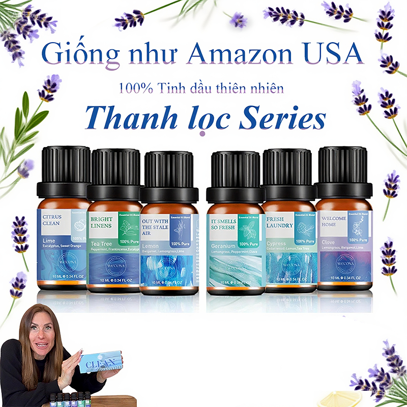 WECONA  100% Tinh dầu thiên nhiên 10ml * 6 Thương hiệu cao cấp nhập khẩu