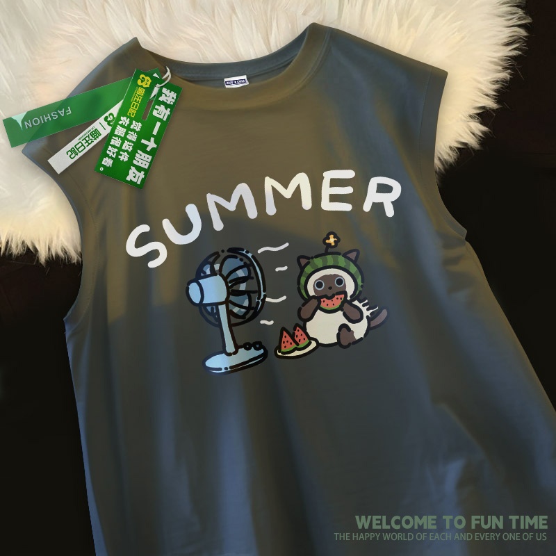 Áo 3 Lỗ Nam HappyFamily Mát Mẻ Trẻ Trung Thoải Mái Họa Tiết  SUMMER Chất Cotton 100 Cao Cấp