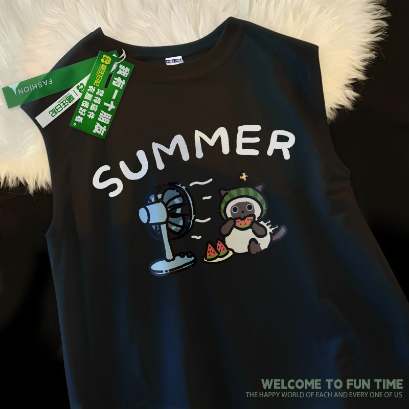 Áo 3 Lỗ Nam HappyFamily Mát Mẻ Trẻ Trung Thoải Mái Họa Tiết  SUMMER Chất Cotton 100 Cao Cấp