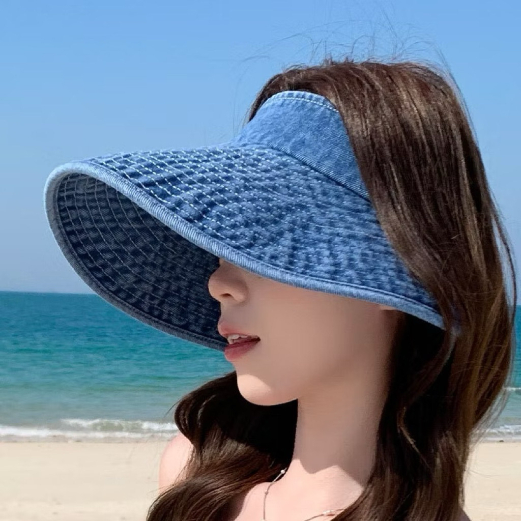 MŨ NỬA ĐẦU JEAN GẤP GỌN TIỆN LỢI PHONG CÁCH RETRO