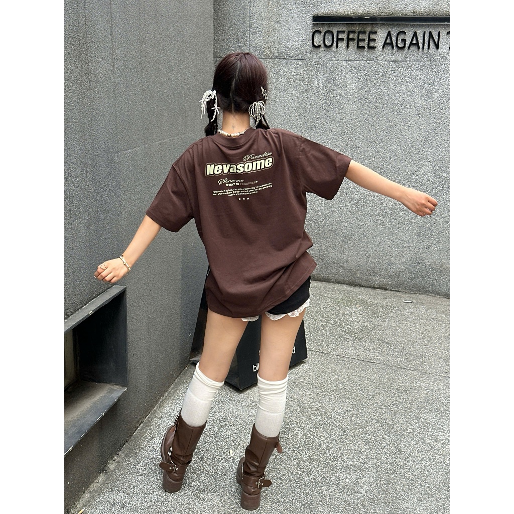 Áo Thun Paradise Boxy Tee Nevasome Cotton 250gsm Local Brand Tay Lỡ Form Boxy Rộng Nam Nữ Menswear Womenswear