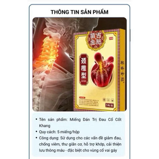 Miếng Dán Giảm Đau Vai Gáy Xương Khớp Hộp 5 Miếng Hỗ Trợ Thư Giãn Cơ Bắp, Giảm Căng Cứng Cổ Vai Gáy
