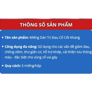 Miếng Dán Giảm Đau Vai Gáy Xương Khớp Hộp 5 Miếng Hỗ Trợ Thư Giãn Cơ Bắp, Giảm Căng Cứng Cổ Vai Gáy