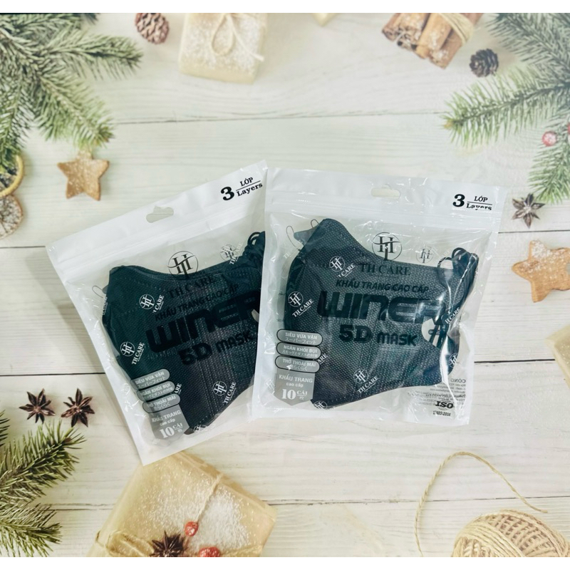 Combo 200 cái Khẩu trang 5d WINER túi Zip Cao Cấp Chính Hãng, Dày Dặn, Chống Tia UV. Mix đủ màu.