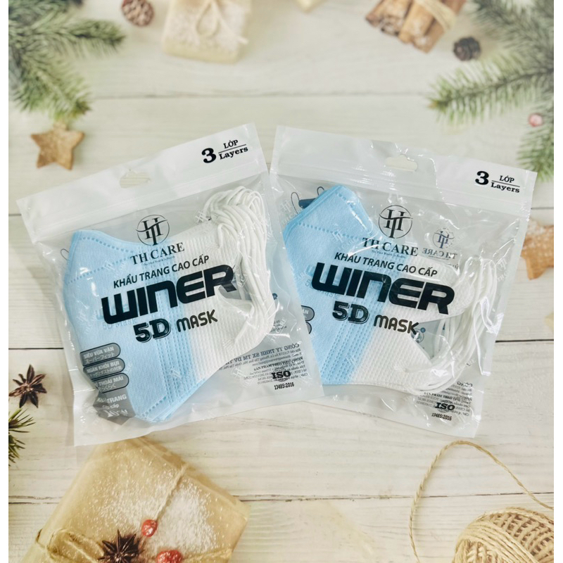 Combo 200 cái Khẩu trang 5d WINER túi Zip Cao Cấp Chính Hãng, Dày Dặn, Chống Tia UV. Mix đủ màu.