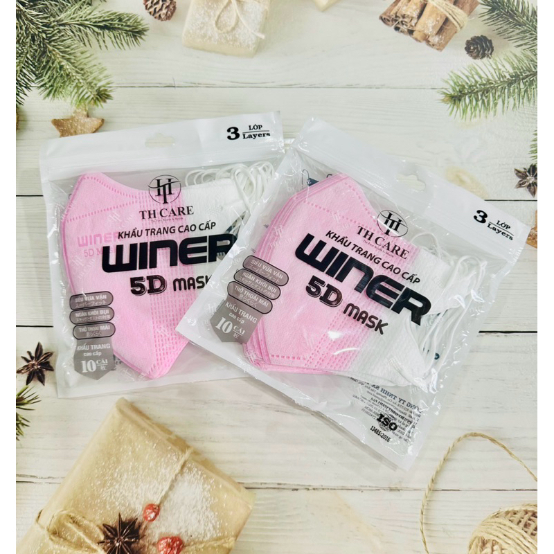 Combo 200 cái Khẩu trang 5d WINER túi Zip Cao Cấp Chính Hãng, Dày Dặn, Chống Tia UV. Mix đủ màu.