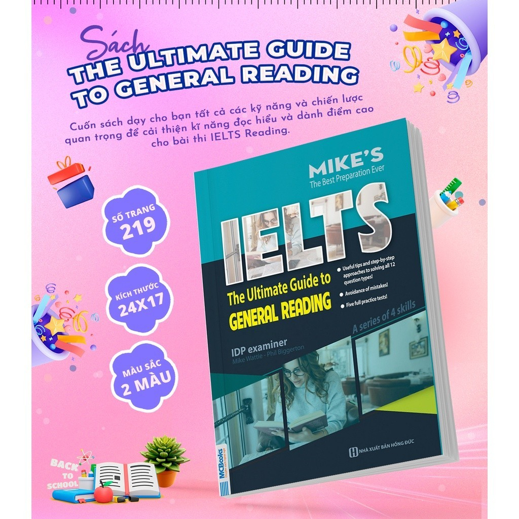 Sách - Combo IELTS MIKE Ielts Reading and Ielts Writting Dành Cho Người Tự Học - MCBooks