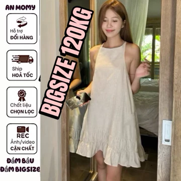 🍀(𝐂Ó 𝐁𝐈𝐆𝐒𝐈𝐙𝐄/ 𝐁Ầ𝐔 𝟏𝟎𝟎𝐊𝐆) AM36 Váy suông đuôi cá Linen Đầm bầu đầm bigsize đầm babydoll