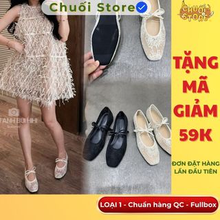 Giày bệt nữ da PU tổng hợp dệt vải đế cao su nhẹ nhàng nữ tính dễ phối đồ êm ái