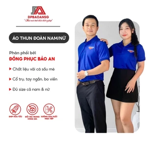 Áo Thun Đoàn Thanh Niên NAM NỮ Logo Thêu - Áo Thun Tình Nguyện Vải Cá Sấu Mè Thoáng Mát