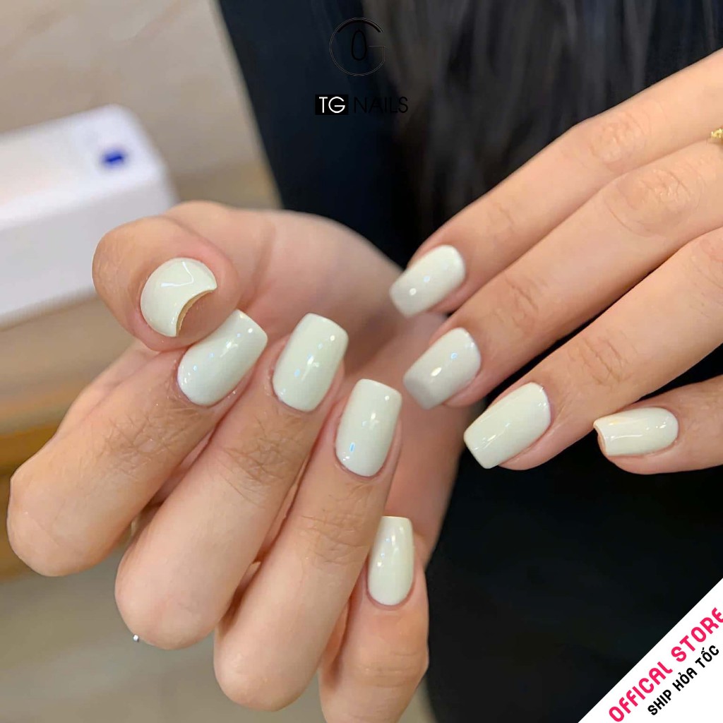 Set sơn gel 6 màu tone Trắng, thương hiệu TG, cọ tròn bóng mướt