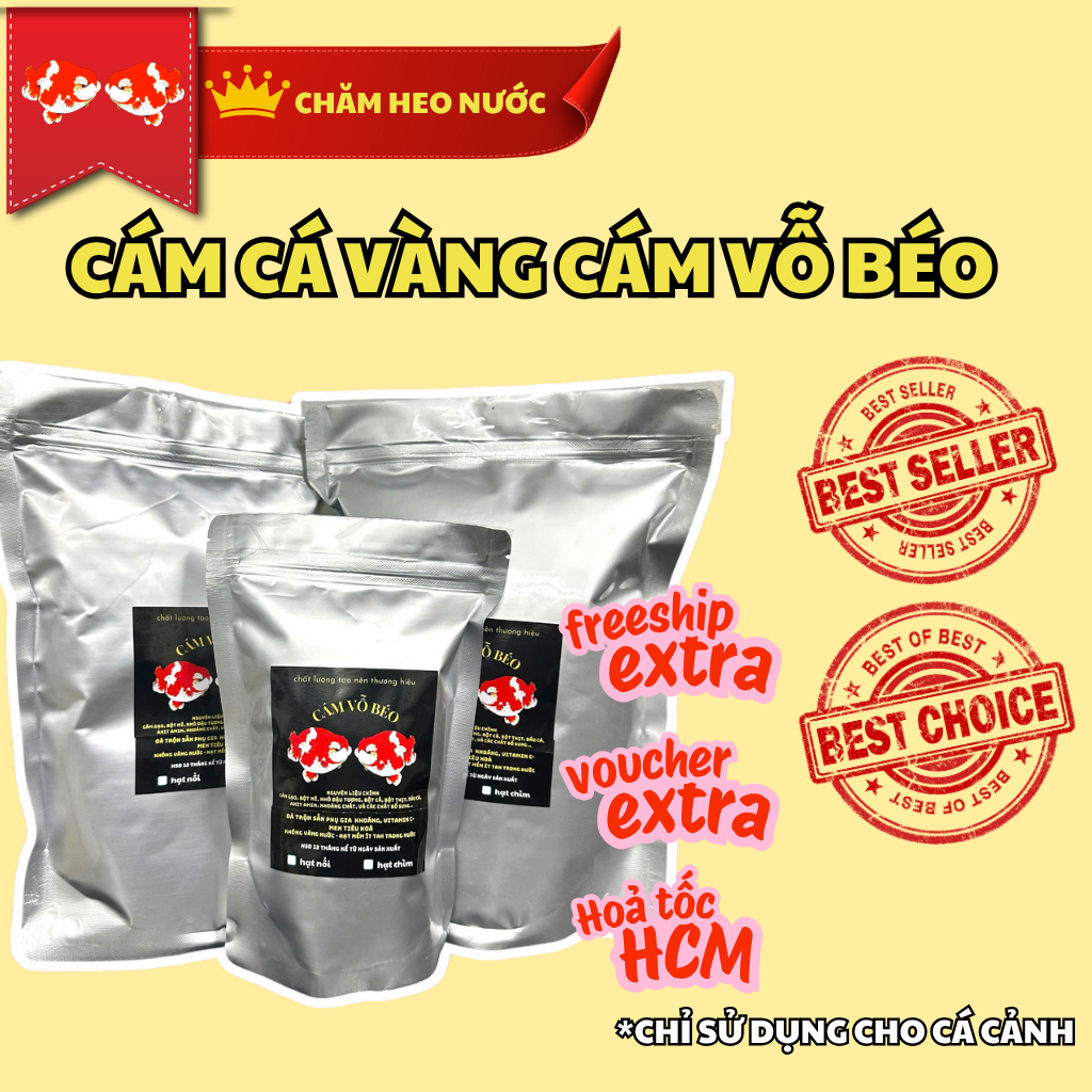Cám Cá Vàng – Cám Vỗ Béo – Túi 1kg – Đạm Cao Cho Cá Cảnh Phát Triển Tốt
