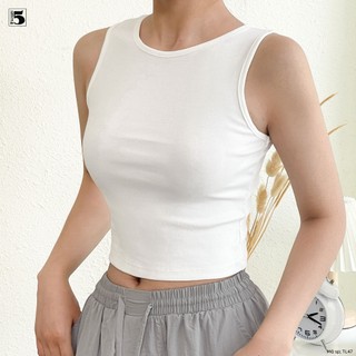 Áo thun nữ ba lỗ croptop, vải cotton mềm mịn co giãn thoải mái, không đệm mút basic dễ phối Twentyfive Fashion TL47