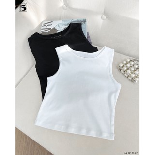 Áo thun nữ ba lỗ croptop, vải cotton mềm mịn co giãn thoải mái, không đệm mút basic dễ phối Twentyfive Fashion TL47