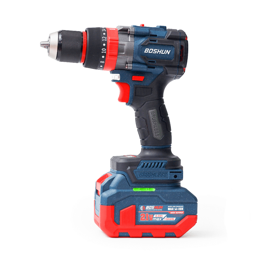 Máy Khoan BOSHUN BS-ID160PRO 3 Chức Năng 21V – Đầu 2in1, Lực Siết 160Nm, Không Chổi Than