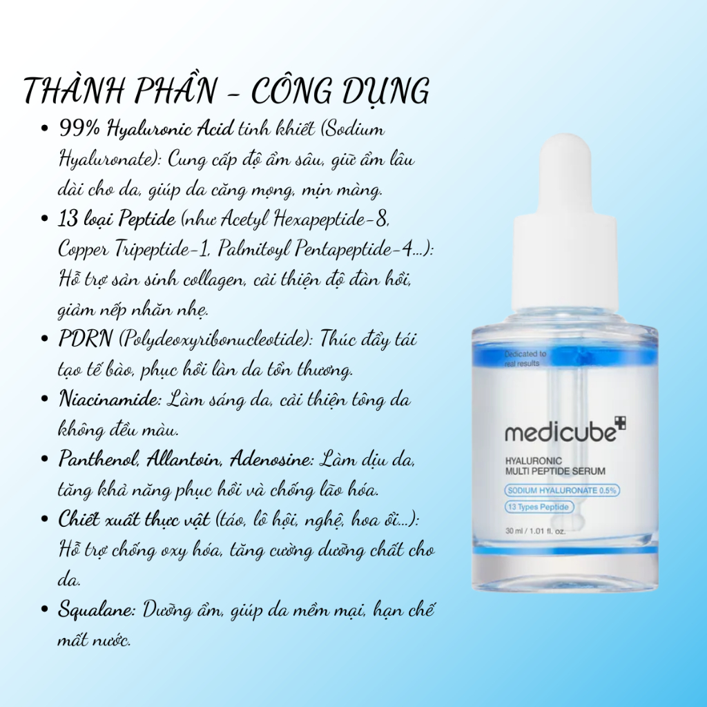 Tinh Chất Medicube Hyaluronic Multi Peptide Serum Dưỡng Ẩm Da 30ml