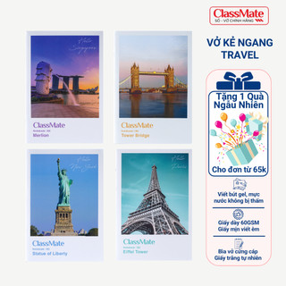 Combo 5/10 Vở Kẻ Ngang Classmate Tập Sinh Viên B5 80/120/200 Trang Bìa Travel Vở Ghi Chép 60GSM Cho Học Sinh Viết Bài