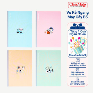 Bộ 5/10 Vở Kẻ Ngang May Gáy B5 Classmate Vở 80GSM 100/200 trang, Bìa Chống Nước, Vở Cho Học Sinh Ghi Chép