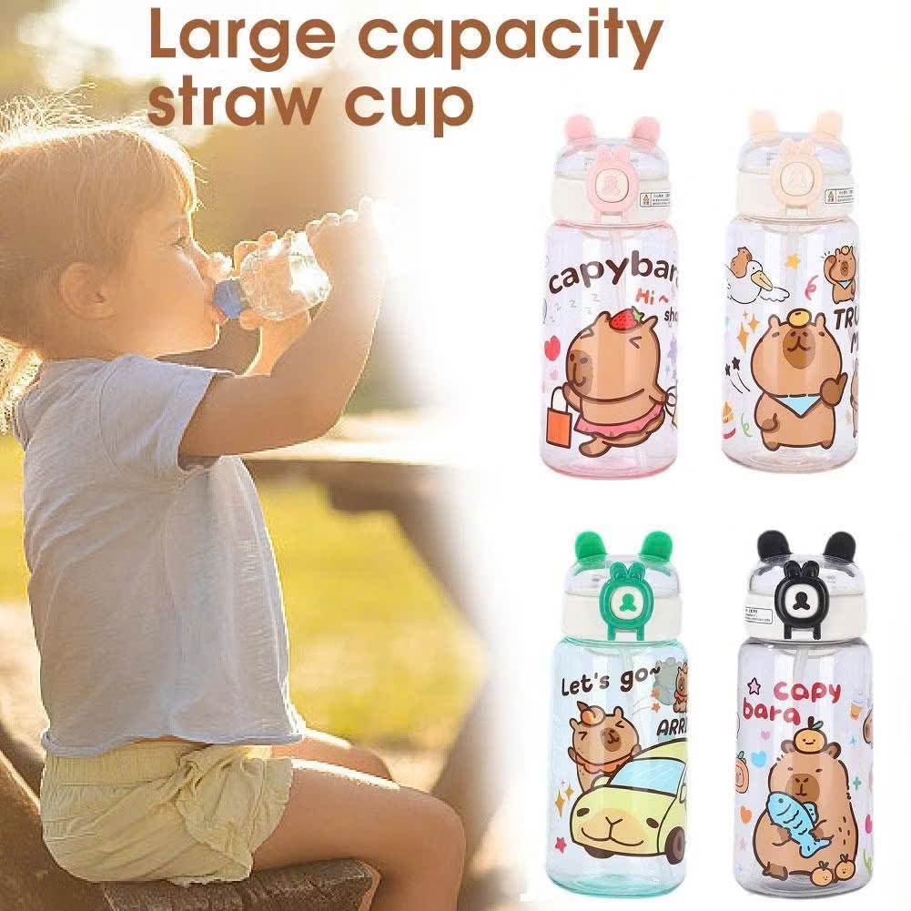 Bình nước Capybara dễ thương 500ml mẫu mới chất liệu an toàn khi sử dụng Bahu_Baby