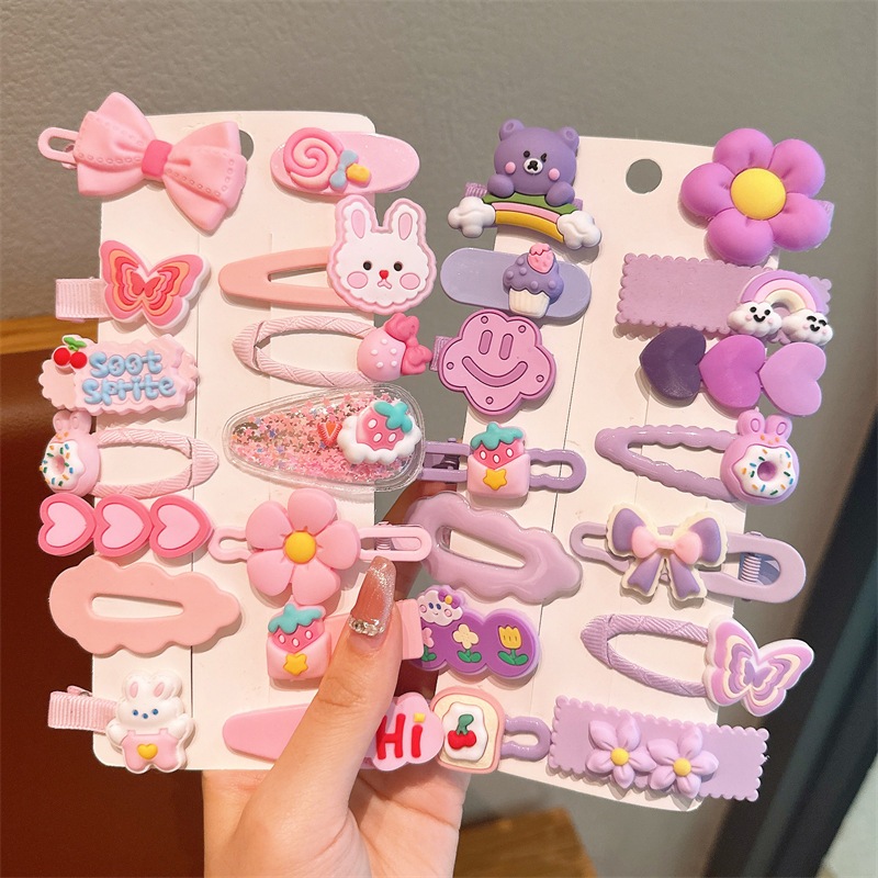 Kẹp Tóc Cute Cho Bé Gái, Set Kẹp Tóc Cho Bé Nhiều Họa Tiết Đáng Yêu, Phụ Kiện Tóc Cho Bé