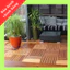 Combo 10 vỉ gỗ tự nhiên lót sàn trang trí ban công sân vườn,miếng lót sàn ngoài trời loại 6 nan