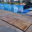 Combo 10 vỉ gỗ tự nhiên lót sàn trang trí ban công sân vườn,miếng lót sàn ngoài trời loại 6 nan