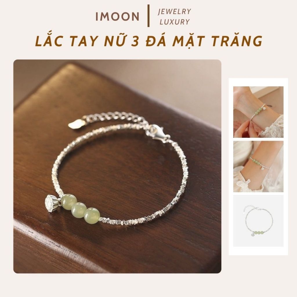 [ HỢP KIM BẠC] Lắc tay Lucky Stone Silver Bracelet - LẮC TAY NỮ NGỌC BÍCH MAY MẮN - IMOON049