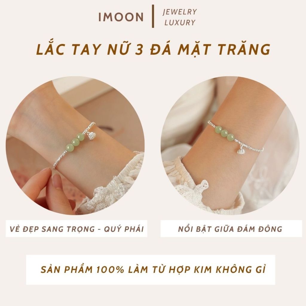 [ HỢP KIM BẠC] Lắc tay Lucky Stone Silver Bracelet - LẮC TAY NỮ NGỌC BÍCH MAY MẮN - IMOON049