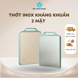Thớt inox 304 Kháng Khuẩn 2 Mặt Mặt Sau Nhựa PP kháng khuẩn Có Tay Cầm