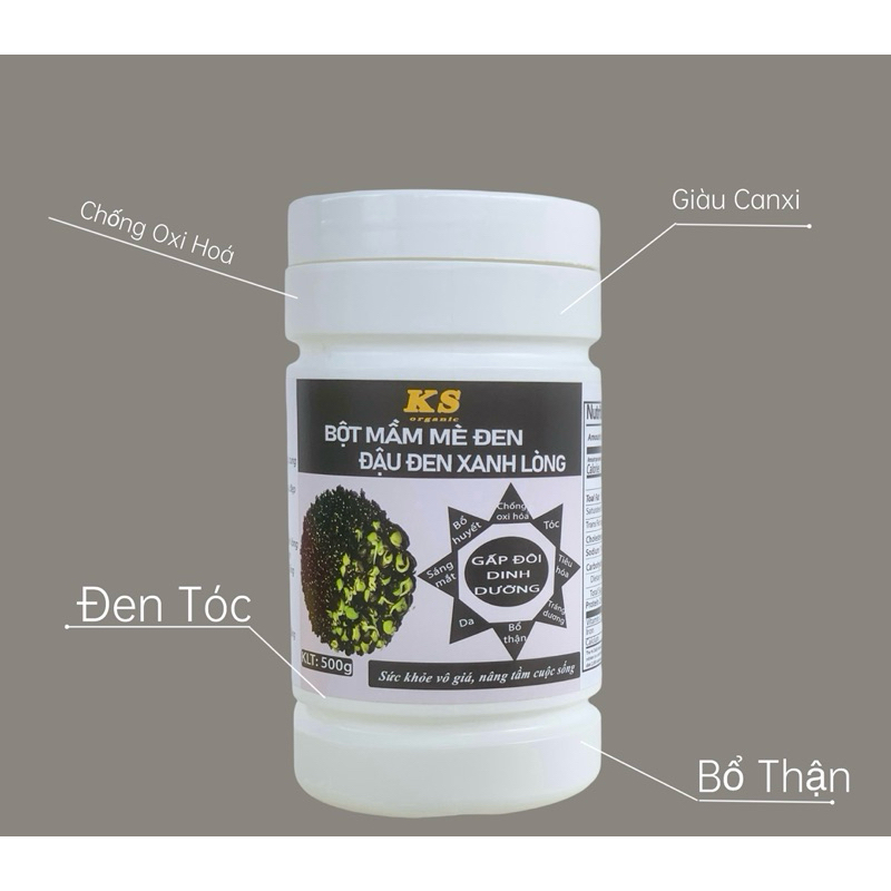 500gr Bột Mầm Mè Đen - Đậu Đen Xanh Lòng Thuần Tự Nhiên Tốt Cho Sức Khoẻ