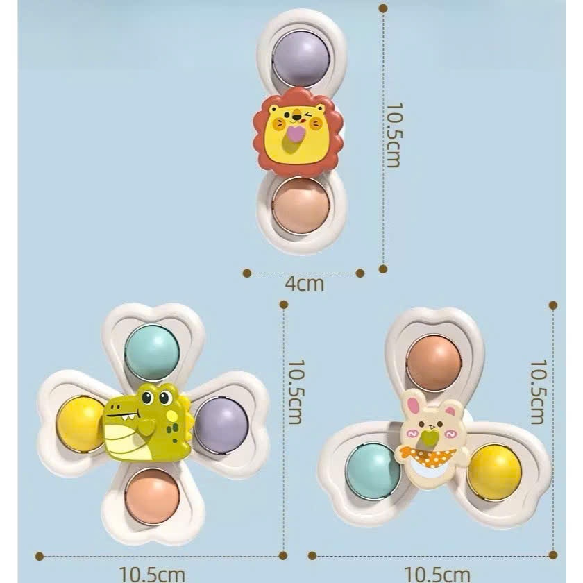 Set đồ chơi 3 con quay spinner, chong chóng dính tường, âm thanh vui nhộn