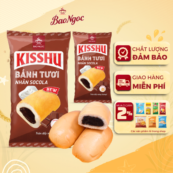 [1-5 Chiếc] Bánh Mì Tươi Kisshu Nhân Socola Chocolate Bảo Ngọc (50g)
