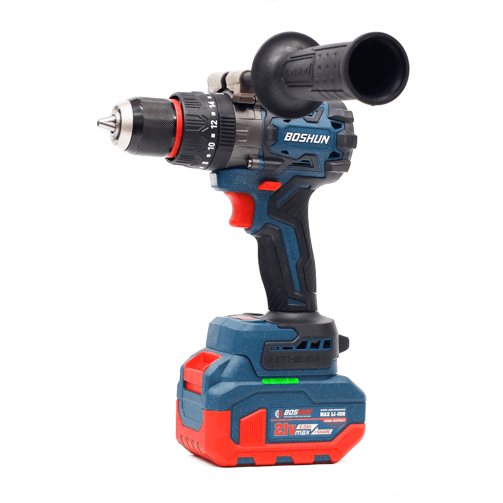 Máy Khoan Boshun BS-ID135AK 13mm, Không Chổi Than 3 Chức Năng Khoan Đục Vít, Rút Lõi 20 Cấp Độ Trượt