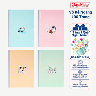 Vở ClassMate Vở Kẻ Ngang May Gáy B5 100/200 trang Thiết Kế 3 Con Cá, Bìa Chống Nước, Vở Cho Học Sinh Ghi Chép