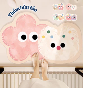 Thảm lau chân chùi chân nhà tắm HOẠT HÌNH dễ thương chất liệu bùn tảo siêu thấm hút decor phòng ngủ
