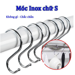 Móc Treo Đồ Inox Hình Chữ S Treo Đồ Siêu Chắc Chắn, Sáng Bóng Không Gỉ, Kích Thước Phù Hợp
