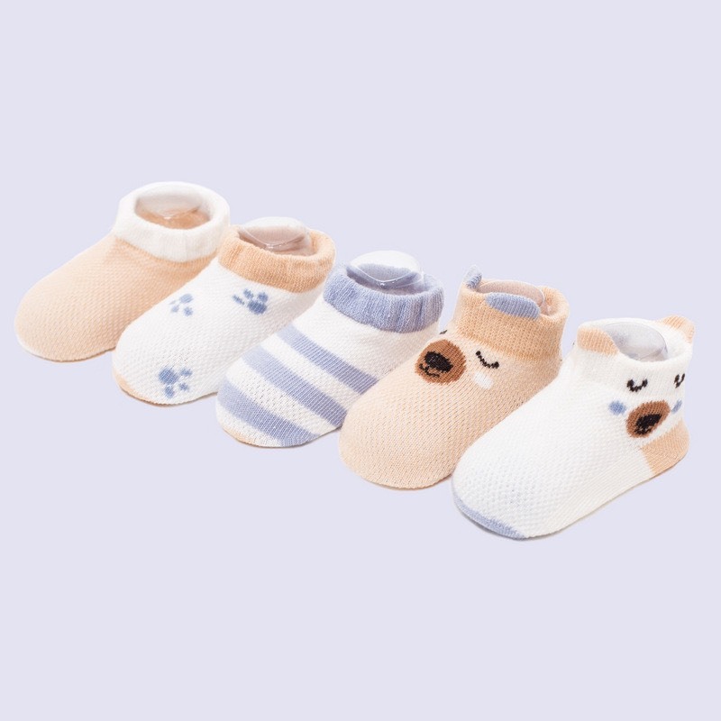 Set 5 đôi tất lưới KID'S SOCKS cổ thấp chất cotton mềm mại co giãn