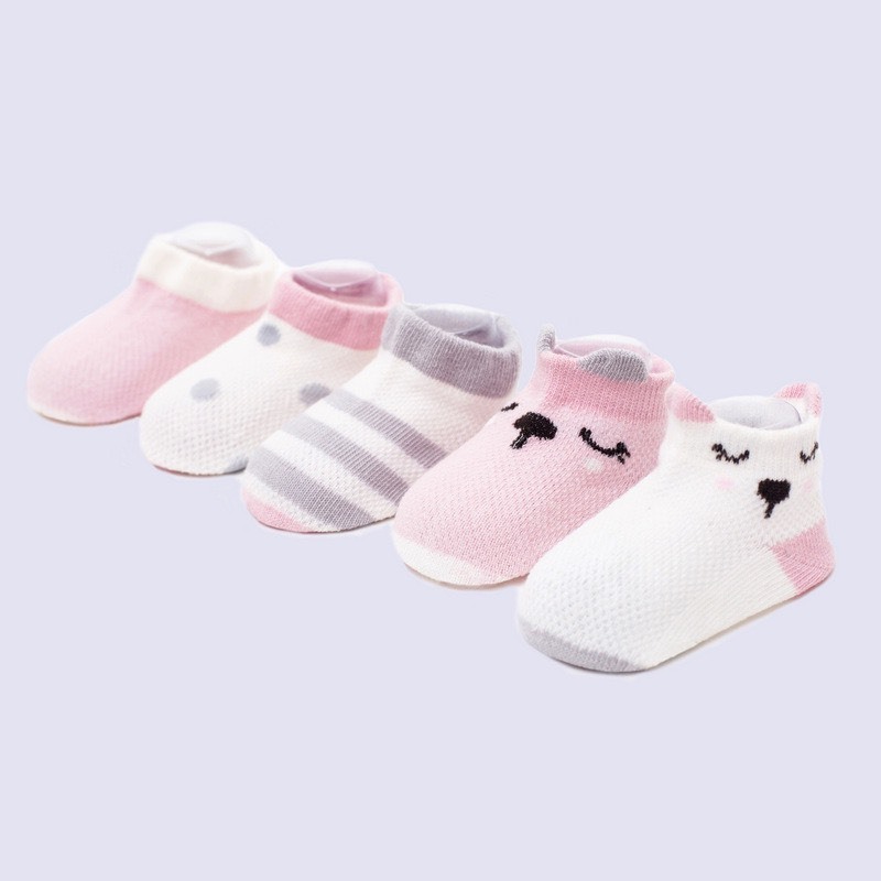 Set 5 đôi tất lưới KID'S SOCKS cổ thấp chất cotton mềm mại co giãn
