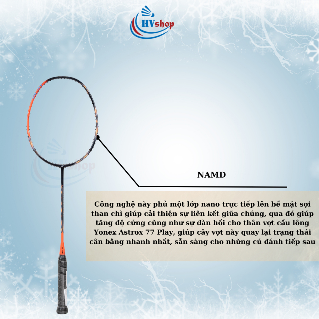 Vợt cầu lông Yonex Astrox 77 Play chính hãng, KHUNG CHƯA CĂNG, kèm quà tặng, BH 03 tháng - HVShop