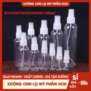 [SỈ TẬN GỐC] Xịt Phun Sương 15ML/30ML/50ML/100ML/250ML Đựng Nước Rửa Tay, Chai Chiết Mỹ Phẩm - Chai Nhựa PET Có Vòi