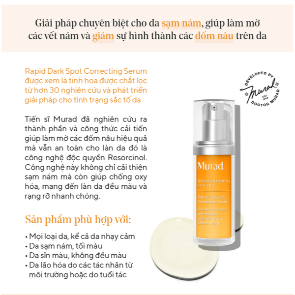 Tinh Chất Hạn Chế Thâm, Làm Sáng, Đốm Nâu Murad Rapid Dark Spot Correcting Serum