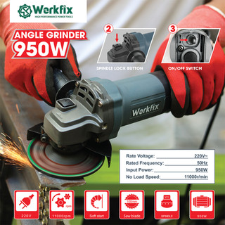 [Kèm Qùa Tặng] Máy Mài Cầm Tay WORKFIX WF-AG950CP, Công Suất 950W, Công Tắc Đuôi